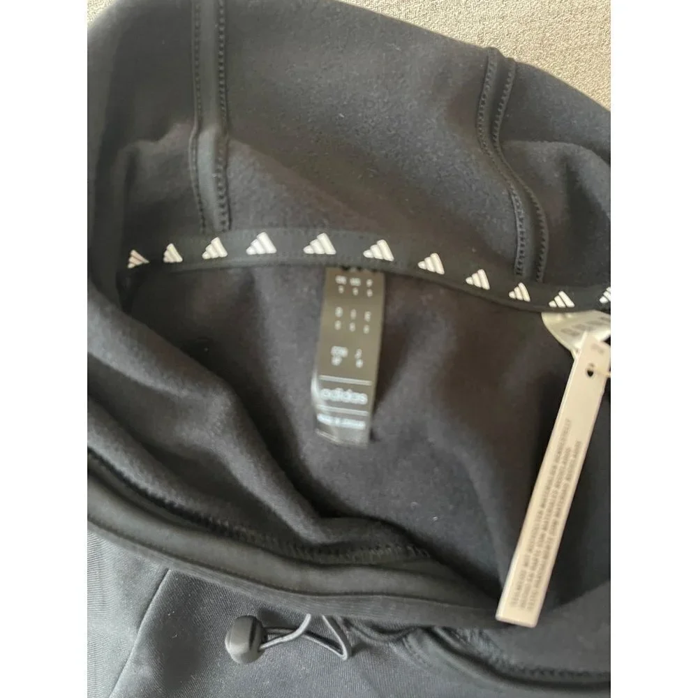 ADIDAS Men's Long Sleeve Pullover Hoodie Logo Graphic Black Gray SZ S NEW